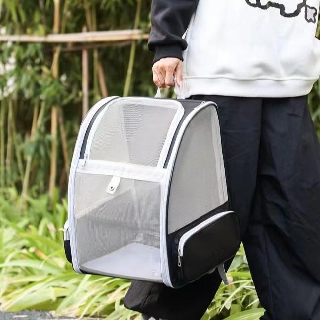 Portable Breathable Cat Backpack: Lightweight Foldable Kitten Carrier with Large Capacity