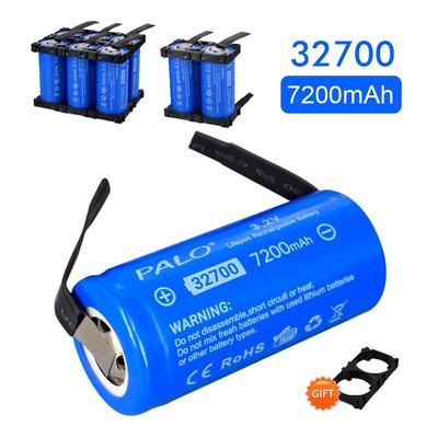 PALO Batterie 7200 mAh 3.2 V 32700 LiFePO4, décharge continue 35a, batterie haute puissance maximale 55a + feuilles de Nickel à monter soi-même