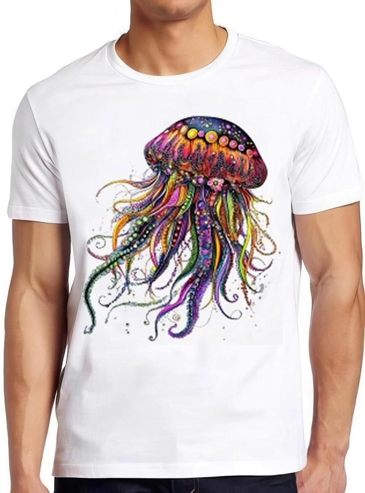 Psyhedelic Jellyfish Electric Weird Humorous Hilarious Gift Tee T Shirt 2302 L