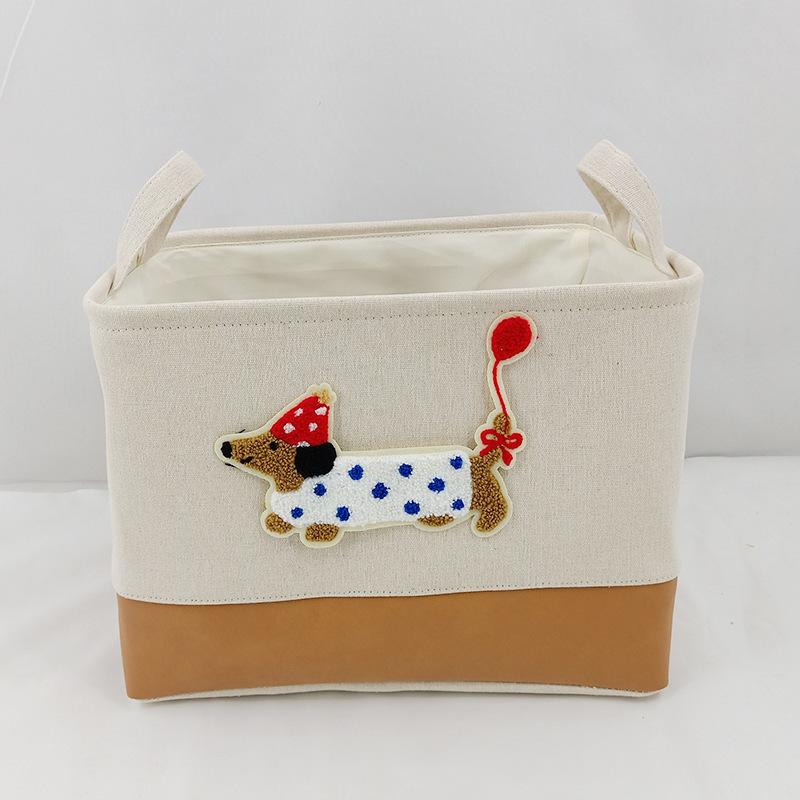 Hot Dog Cartoon Design Storage Basket With Handles Portable Canvas Storage Box For Toys Cosmetics Snacks Home 3990₽