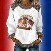 Women's long-sleeved fashionable casual everyday Independence Day printed top