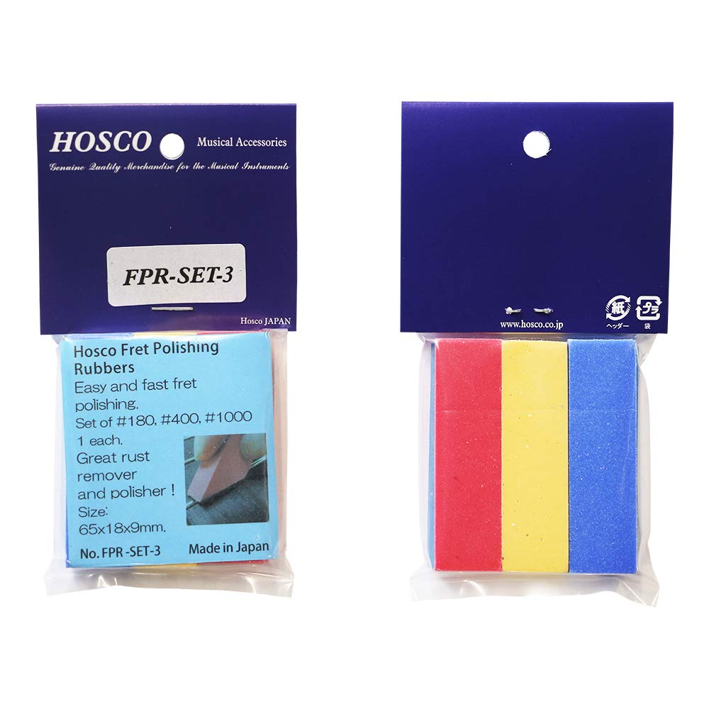 

HOSCO Luthiers Tools Fret Polishing Rubber Set (3 Pieces, #180, #400, #1000) FPR-SET-3