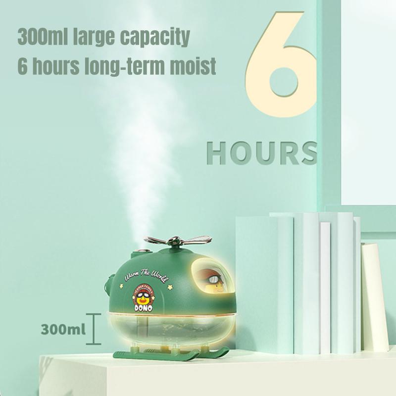 Mini Cartoon Helicopter Aroma Air Humidifier Usb Electric Essential Oil Diffuser With Warm Night Light For Car Office Home