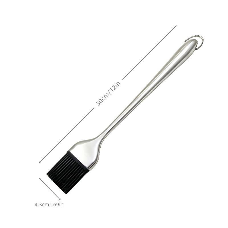

Heavy Duty Basting Brush, Stainless Steel & Heat Resistant Silicone for Grilling Baking BBQ - Non-Stick Easy Clean with Handle