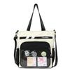Student Messenger Bag Color Block Shoulder Bag Transparent Tote Bag