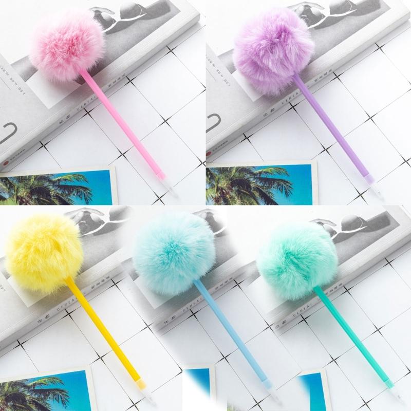 5 Pièces Stylo Bille Pompon Pelucheux Remplisseurs de Bas de Noël Fourniture de Fête de Noël pour Adultes Écriture Journalisation