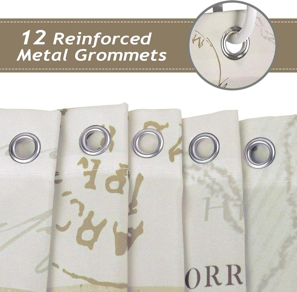 Modern Nautical Anchor Lighthouse Sailing Shower Curtain 180 X 200cm Washable Polyester Shower Curtain with 12 Hooks