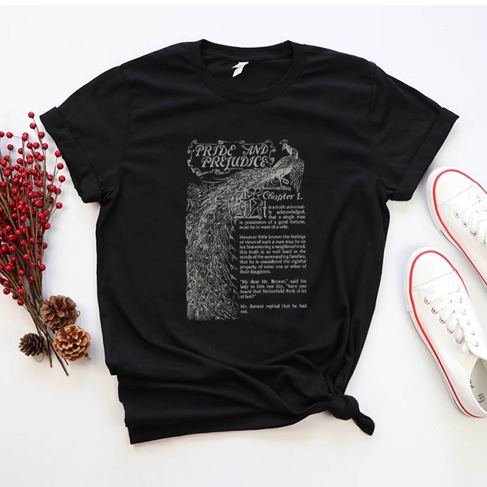 Pride and Prejudice TShirt Jane Austen Shirt Booktok Bookish Merch Mr Darcy Pemberley Reading Shirts Bookish Short Sleeves Top