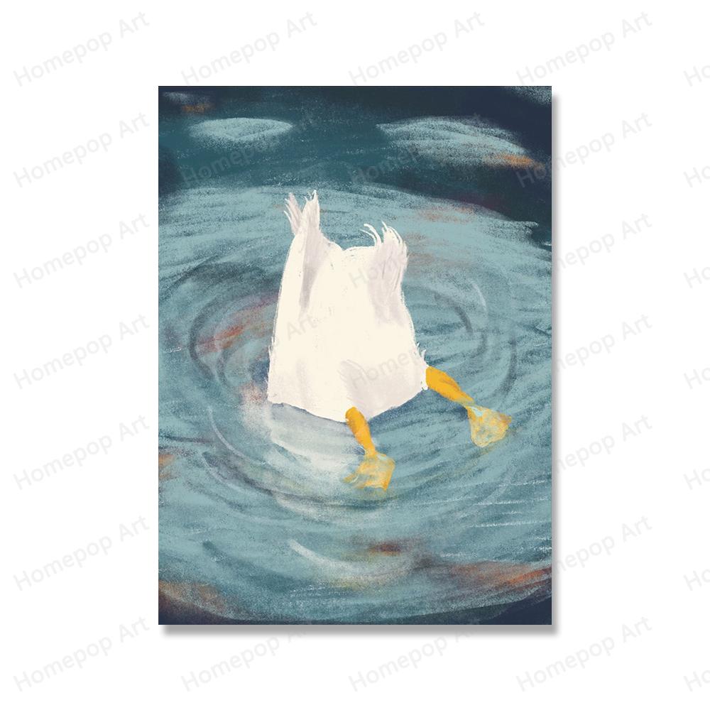 Modern Funny Cute Animals Duck Cats Rabbit Wall Art Canvas Painting Nordic Posters And Prints Nursery Pictures Living Room Decor