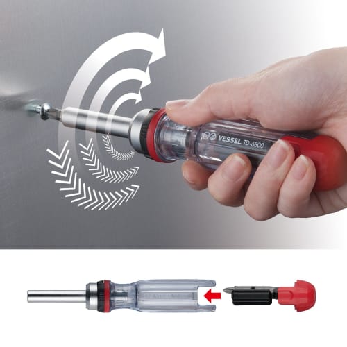 VESSEL Ratchet Driver (with 4 bits) TD-6804MG