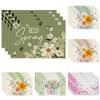 Vintage Garden Floral Placemats Set Rustic Farmhouse Table Decor Washable Dinner Mat Non-Slip Heat Resistant Tableware