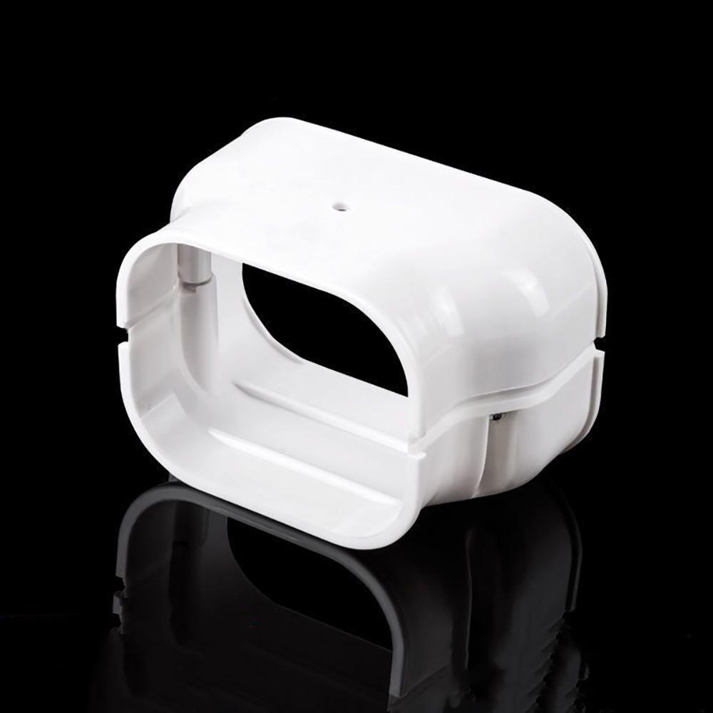75*65mm Air Cond Lineset Cover System PVC Easy To Install Coupling End Cap Cover White Weather Resistance Wall Cap