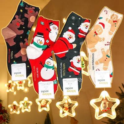 Women's Christmas Socks Cute Interesting High Quality Cartoon Santa Claus Autumn Winter New Year Gifts Harajuku Mid Tube Socks
