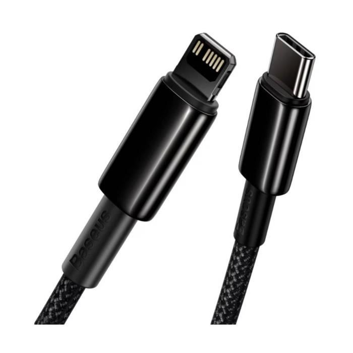 Câble de Charge et Transfert - BASEUS - USB-C-Lightning - 20W - 2m - Noir