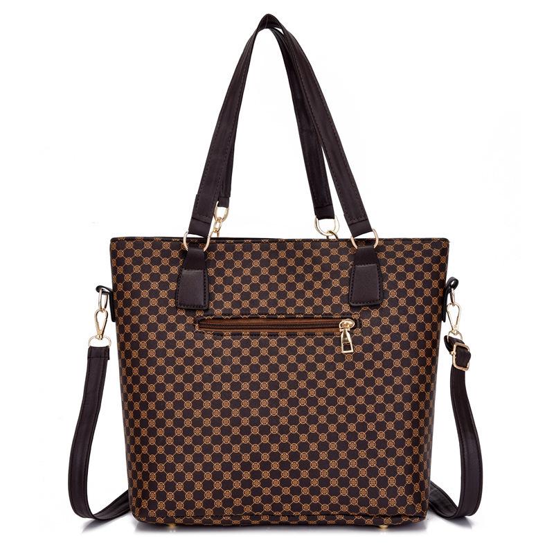 Women's Large Capacity Multi-Piece Mother-and-Child Shoulder Bag Set with Popular Print