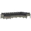 VidaXL Salon de jardin 8 pcs avec coussins Gris Résine tressée 3187298