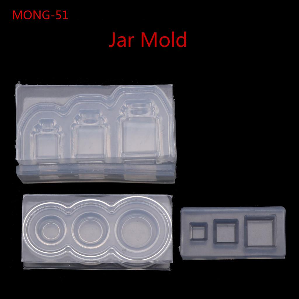 Clay Mold for Miniature Cake Cupcake Food Bread Silicone Resin Mold Bottle Jar Container Epoxy Mold Jewelry Casting