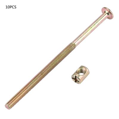 10 Stück Hochwertiger Kohlenstoffstahl Farbe Verzinkt Sechskant Flachkopfschraube Hammerkopfmutter (6 * 120mm)