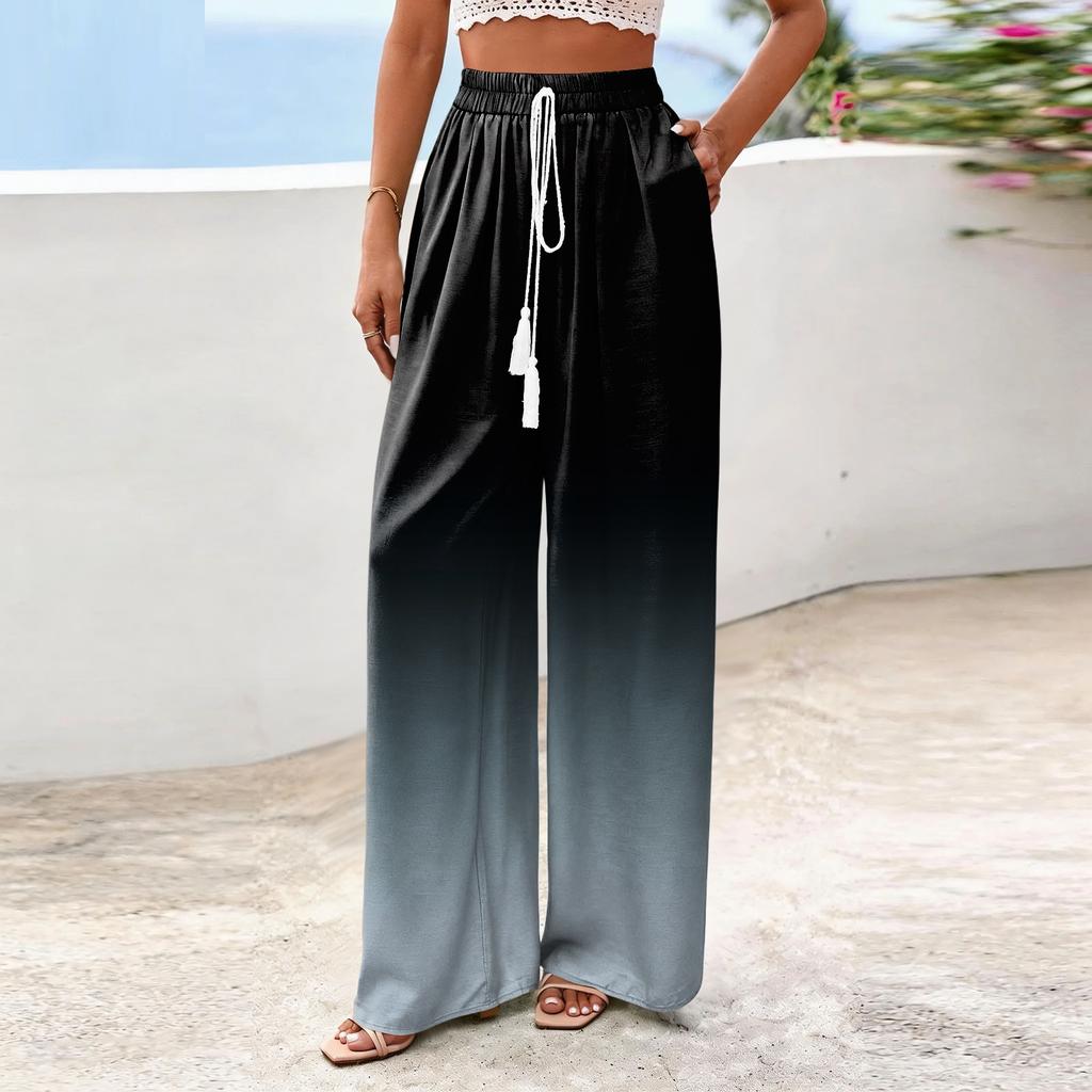 Women's Wide-Leg Casual Flowy Floral Print Pants