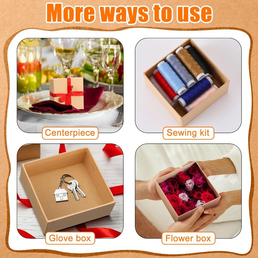 6pcs Square Paper Gift Boxes Small Treat Boxes with Lid Nesting DIY Cardboard Craft Empty Boxes Party Favor Box Gift Wrap Box