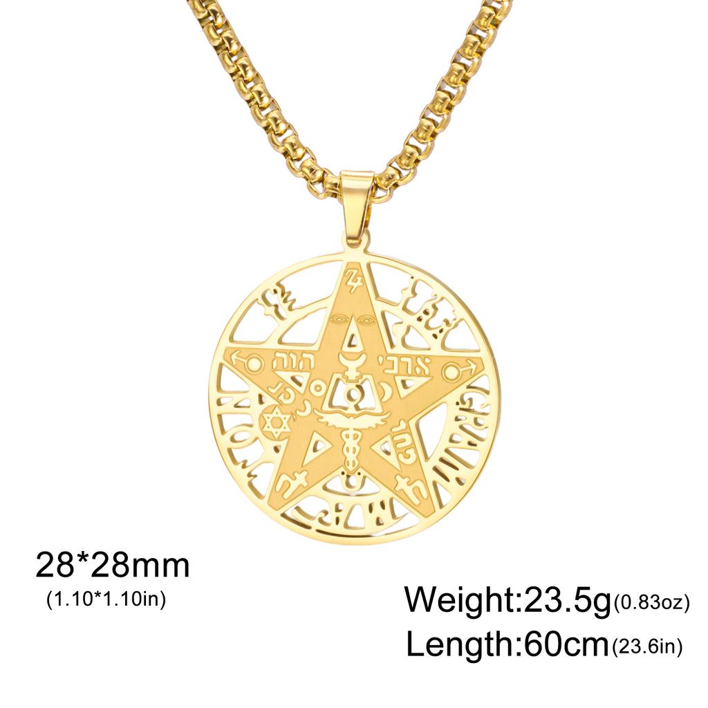 Tetragrammaton Pentagramm Halskette für Damen Herren Pentakel Anhänger Stern Hexe Wicca Heidnisch Hexen Schmuck Sterne Halsketten Geschenke