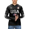 T-shirt à capuche à manches longues avec imprimé USA et détails graphiques Pull léger pour homme Vêtement de sport décontracté