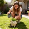 Swing Planter Cute Cat Rocking Chair Resin Flowerpots Adorable Plant Containers For Window Sill Outdoor Balcony Living Room