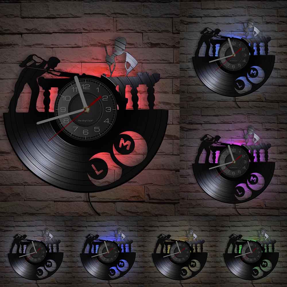 Billiards Ball Pool Vinyl Clock Record Clock Sport Vintage Home Decor Billiards Room Wall Clock Snooker Wall Art Clock Gift