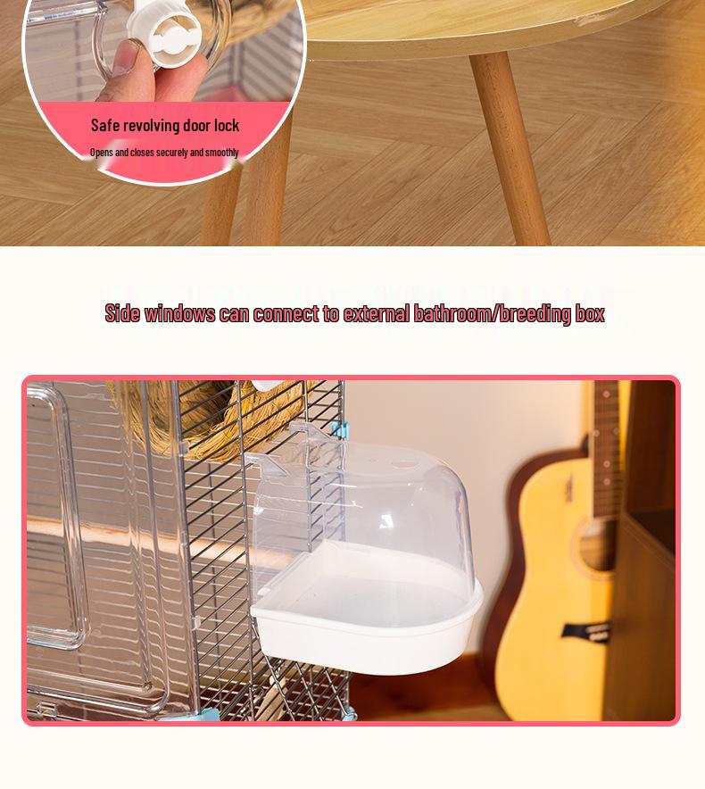 Acrylic Parrot and Budgie Cage: Large Ornamental Villa for Cockatiel, Finch & More