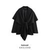 2024 Autumn Women's Oversized Suit Jacket with European & American Style Scarf Blend