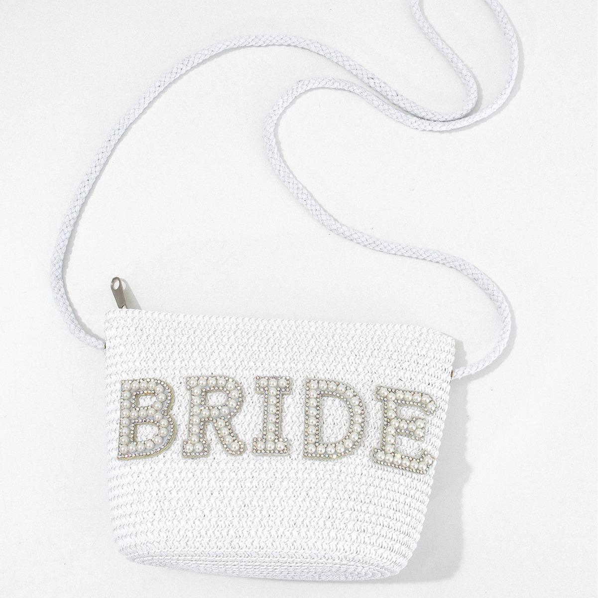 

Pearl Rhinestone BRIDE Bridal Bridesmaid Crossbody Bag for Travel & Events