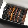 12pcs Vintage Braided Faux Leather Bracelet Set with Tiger Eye & Moonstone Beads - Stylish Accessories for Daily Wear & Parties (Box Not Included)