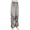 European and American Solid Color Vertical Feeling Floor Dragging Satin Trendy Loose Casual Pants