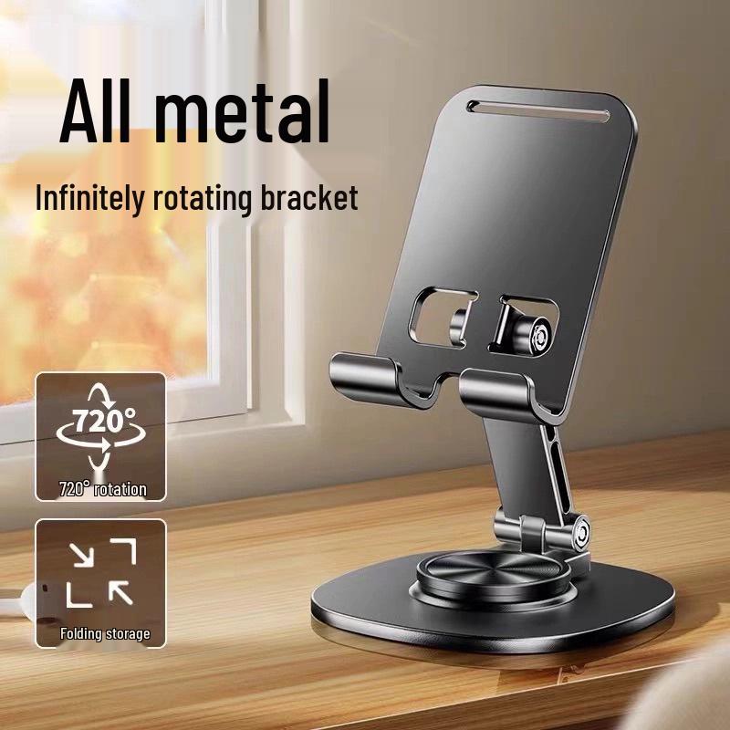 

All-Metal Rotating Phone Holder with Logo, Foldable Design, Ideal Office Gift or Exhibition Souvenir