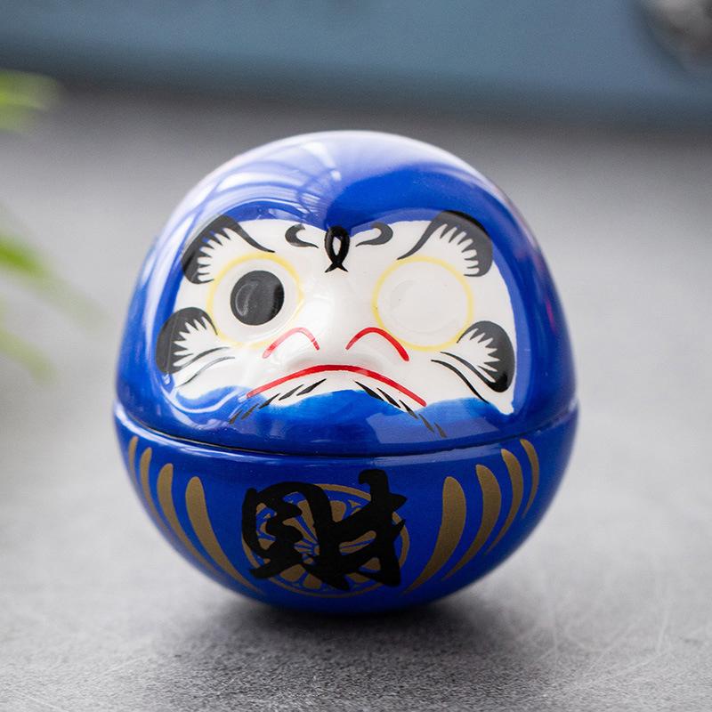 Ceramic Daruma Statue Daruma Tumbler Crafts Japanese Style Lucky Fortune Ornament Landscape Home Decor Accessories Gifts