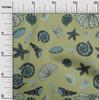 oneOone Popelina bawełniana, zakurzona zielona tkanina, morskie projekty do szycia, nadruki na tkaninie, 42 cale