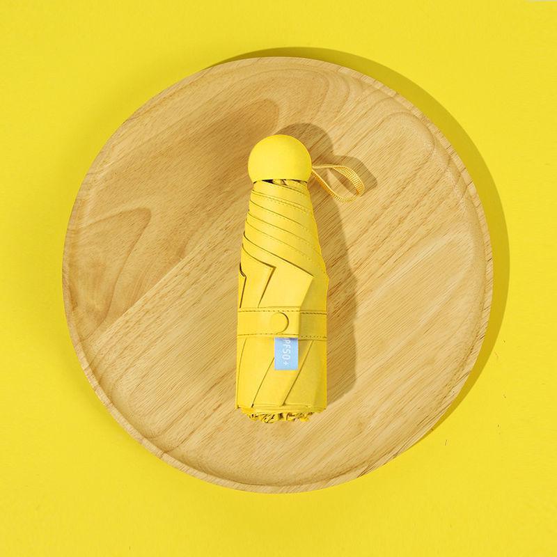 Parasol Capsule Sun Umbrella: 50% Off Mini UV Protection for Women, Dual-Purpose for Sun and Rain.