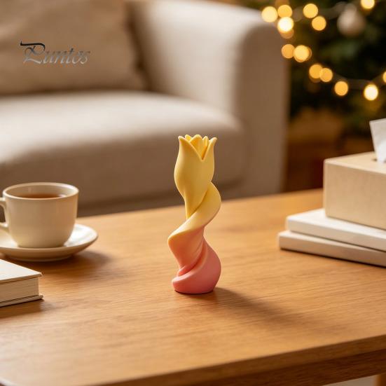 Creative Plastic Vase for Flowers 3D Printed Twist Vase, Modern Abstract Art Sculpture Living Room Housewarming Gift New Home Bookshelf, Minimalist