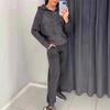 2024 Chic Women's Hooded Rhinestone Sweatshirt and Jogger Set for Spring and Autumn