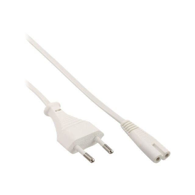 InLine Câble d'alimentation Europlug (P) pour IEC 60320 C7 3 m blanc