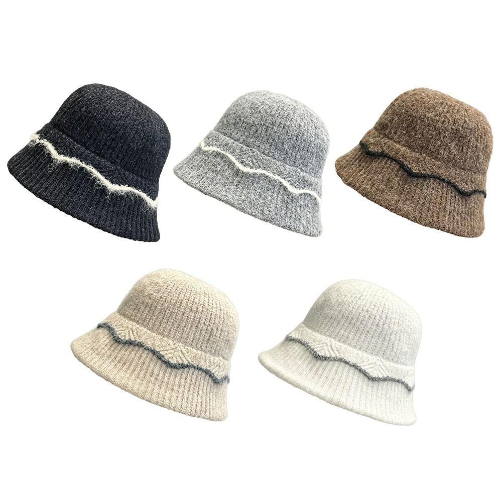 Wool Knitted Fisherman Hat Cold-Proof Beanie Hat New Bucket Hat  Autumn