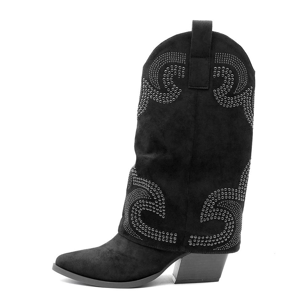 2025 Fall/Winter Merrell Women's Vintage Western High-Heel Knee-High Cowboy Boots