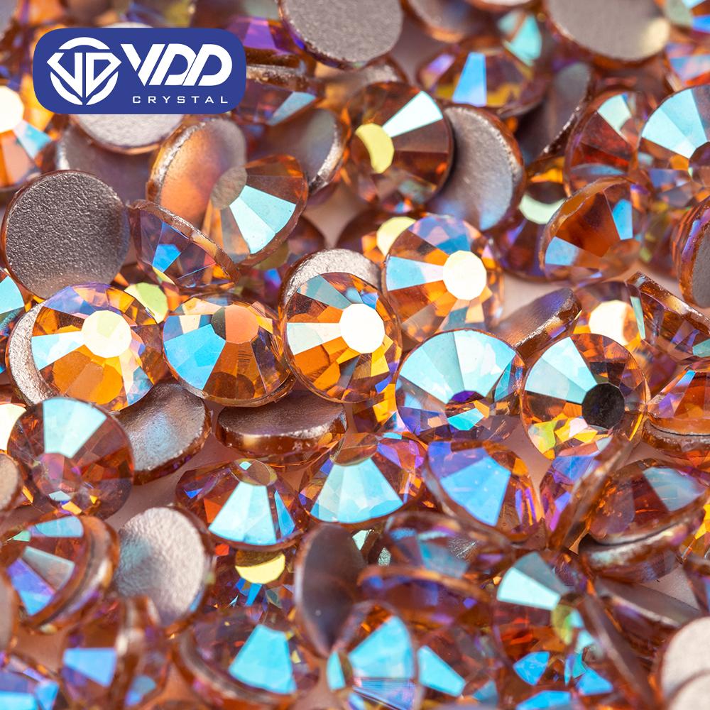 VDD SS4-SS30 094 Light Peach AB Glass Crystal Rhinestones Strass Flatback Stones 3D for Nail Art Craft DIY Decorations
