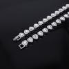 Bracelet Collier Chaîne Tennis Hip Hop 45 cm Cœur Brillant Cz Bijoux de Fête Rock