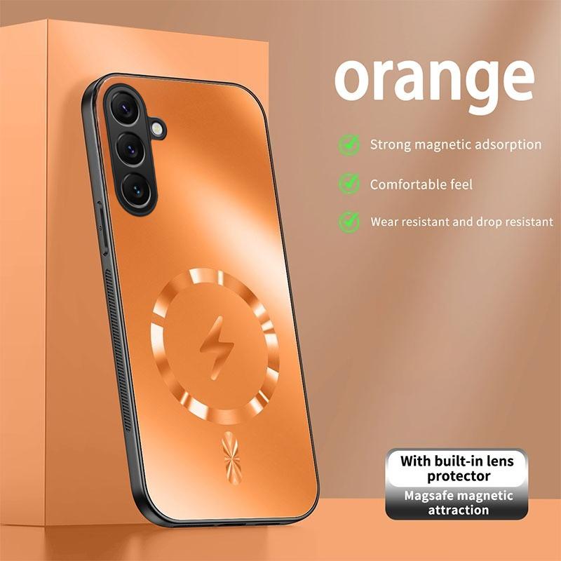 For Samsung Galaxy A37 Case Integrated Magnetic Light-absorbing Fashion Ice Image Frosted Surface Shock Absorption Box