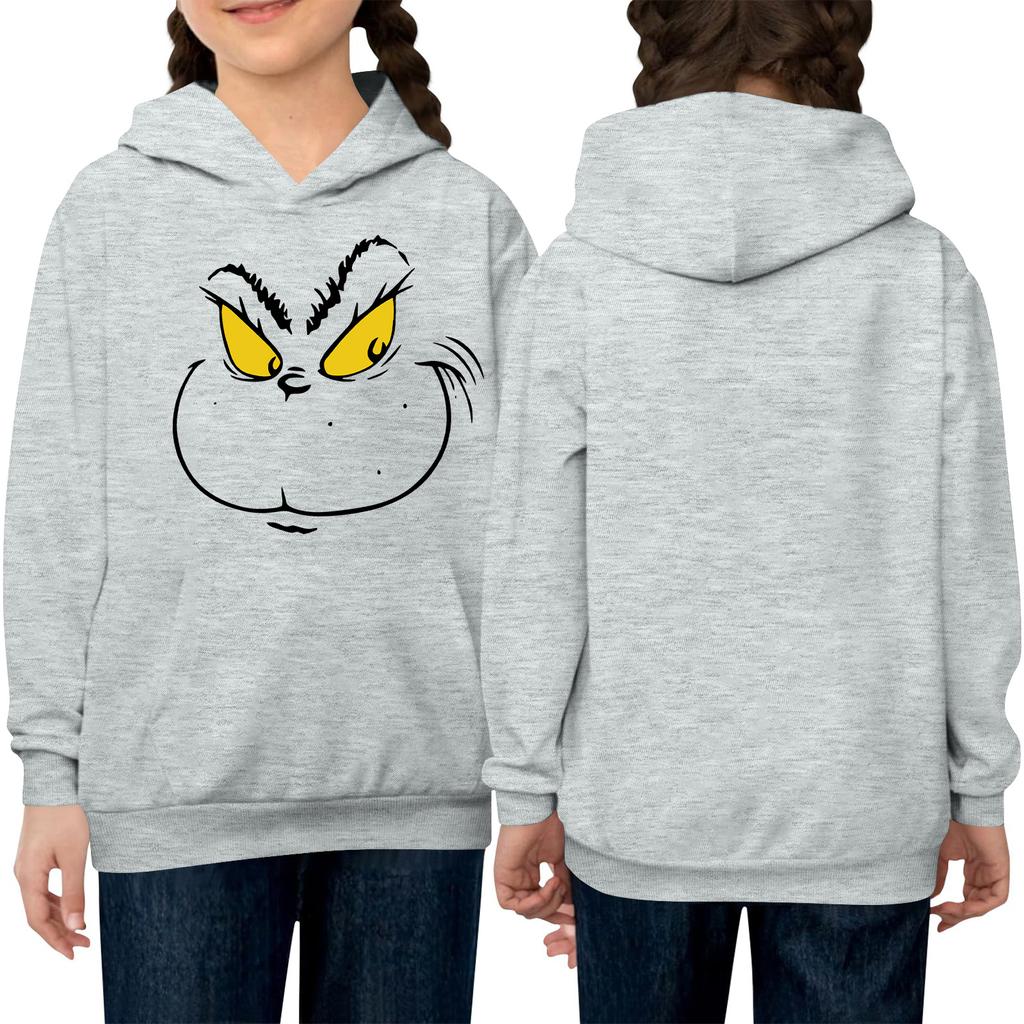 Children's Long-sleeved Loose-fitting Pullover Hoodie With Drawstring And Solid Color