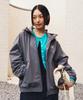 Satur Theo Nylon Fleece Hooded Jacket Charcoal