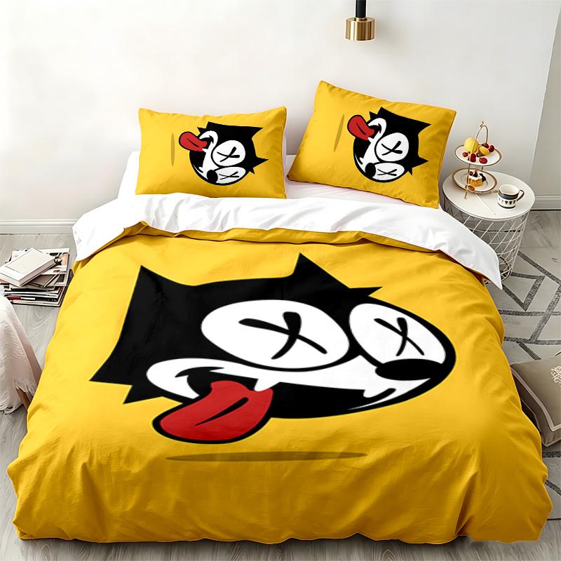 Felix the Cat 3pc set Perfect for bedroom use Comfortable bedding set includes a duvet cover and two pillowcases Ideal birthday or Christmas gift