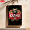 Vintage Karhu Bear Emblem Metal Tin Sign  Rustic Wall Art Decor with KARHU Text   Perfect for Home Bar or for Man Cave
