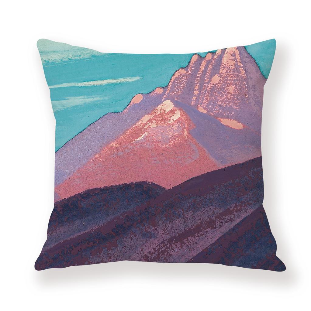 Office Sofa Car Cushion Cover Luxury Home Decoration Pillow Cover Snow Mountain Sunset Colorful Sky Pattern